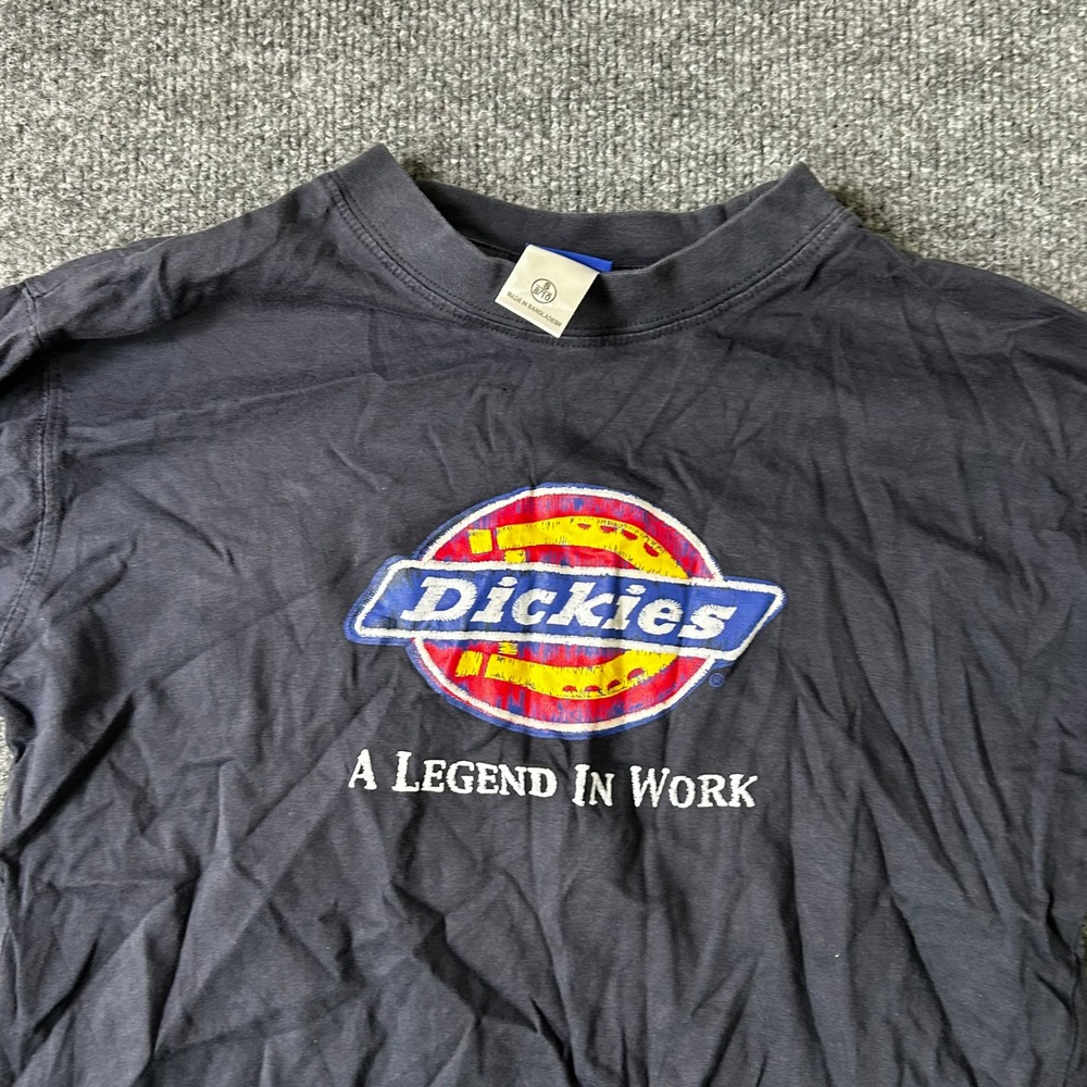 Dickies Long Sleeve Shirt Boys Size S 8/10 Black Graphic Logo Legend In Work Tee